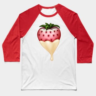 White Candied Strawberry - White Chocolate Coating Baseball T-Shirt